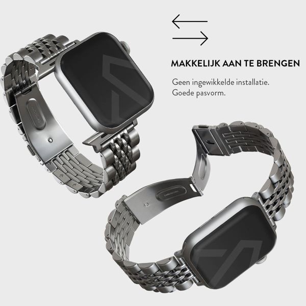 Burga Stalen bandje Apple Watch Series 1-9 / SE - 38/40/41 mm / Series 10 - 42 mm - Chic Royal - Zilver