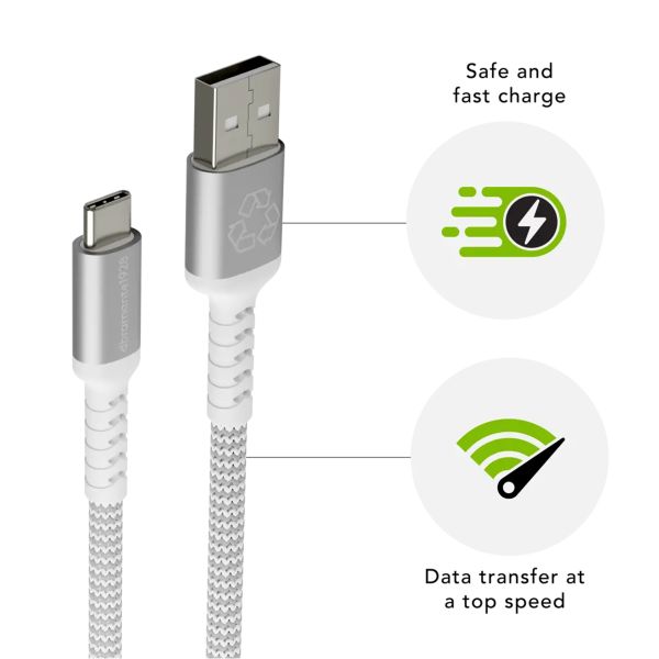 dbramante1928 re-charge - Braided oplaadkabel - USB-A naar USB-C - 1,2 meter - Wit