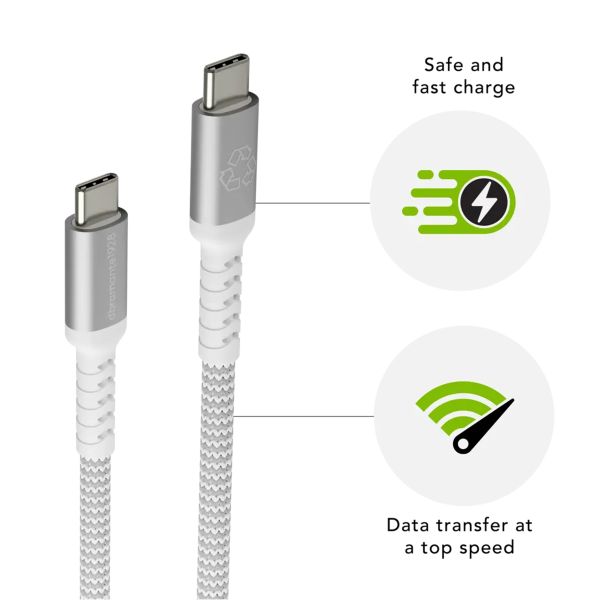 dbramante1928 re-charge - Braided oplaadkabel - USB-A naar Lightning - 1,2 meter - Wit