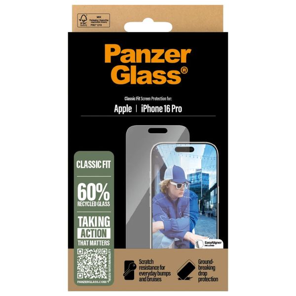 PanzerGlass Anti-Bacterial Screenprotector iPhone 16 Pro