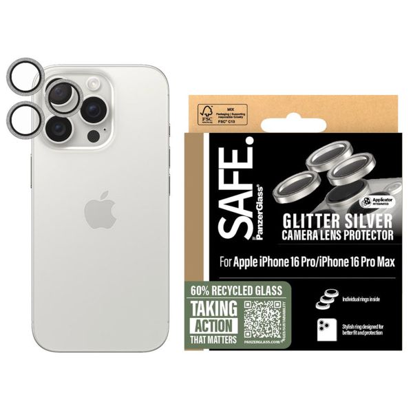 PanzerGlass SAFE Camera Lens Protector iPhone 16 Pro / 16 Pro Max - Glitter Silver