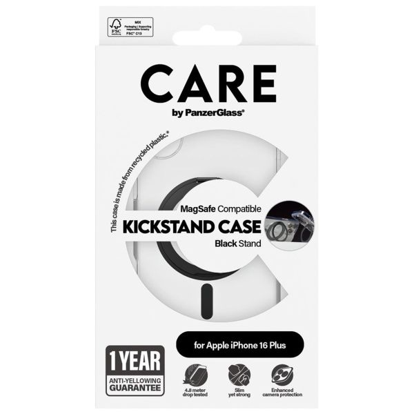 PanzerGlass CARE Kickstand Case MagSafe iPhone 16 Plus - Zwart