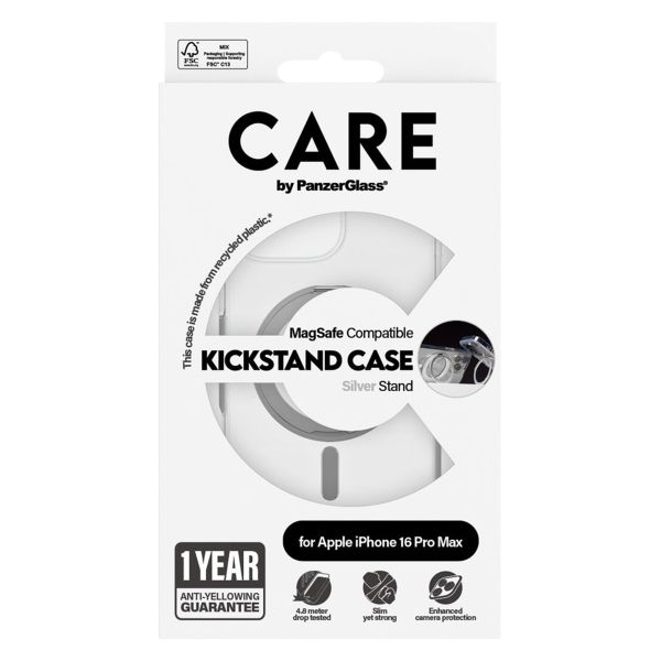 PanzerGlass CARE Kickstand Case MagSafe iPhone 16 Pro Max - Zilver