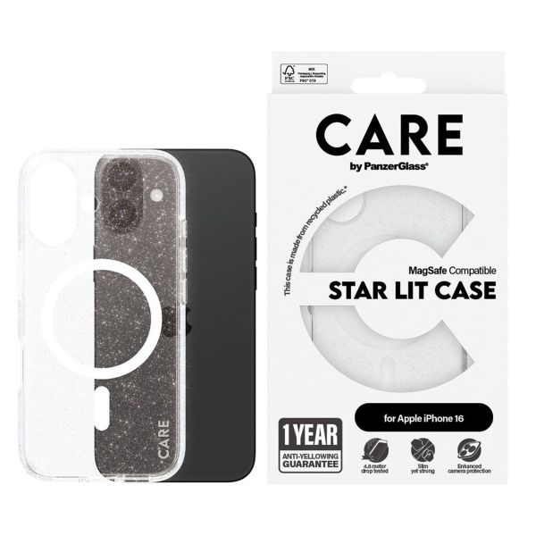 PanzerGlass CARE Star Lit Case MagSafe iPhone 16 - Wit