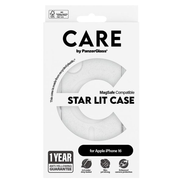 PanzerGlass CARE Star Lit Case MagSafe iPhone 16 - Wit