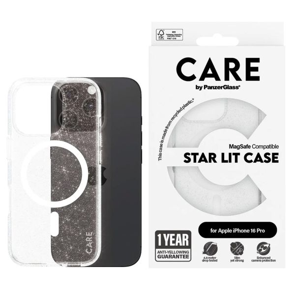 PanzerGlass CARE Star Lit Case MagSafe iPhone 16 Pro - Wit