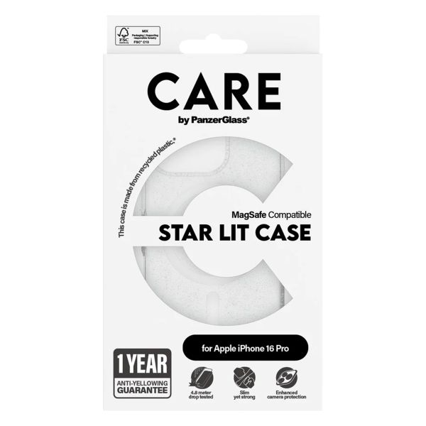 PanzerGlass CARE Star Lit Case MagSafe iPhone 16 Pro - Wit