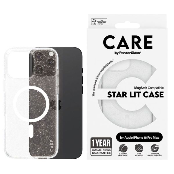 PanzerGlass CARE Star Lit Case MagSafe iPhone 16 Pro Max - Wit