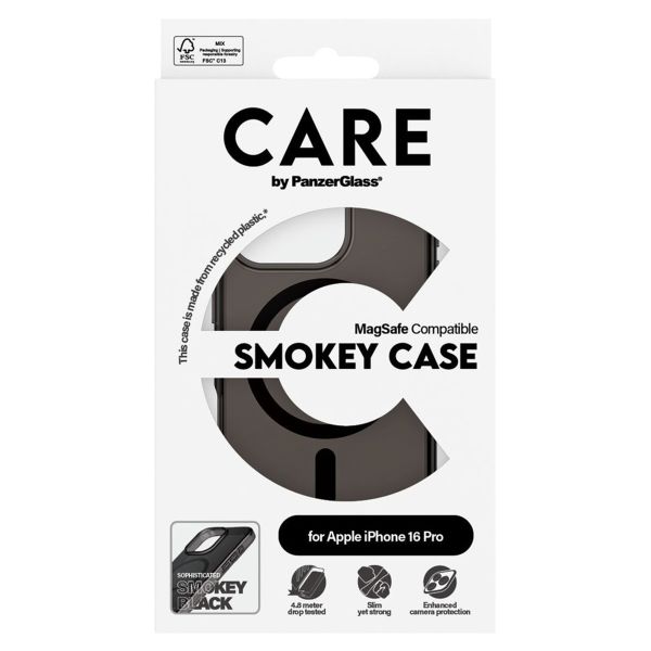 PanzerGlass CARE Smokey Urban Combat Case MagSafe iPhone 16 Pro - Zwart