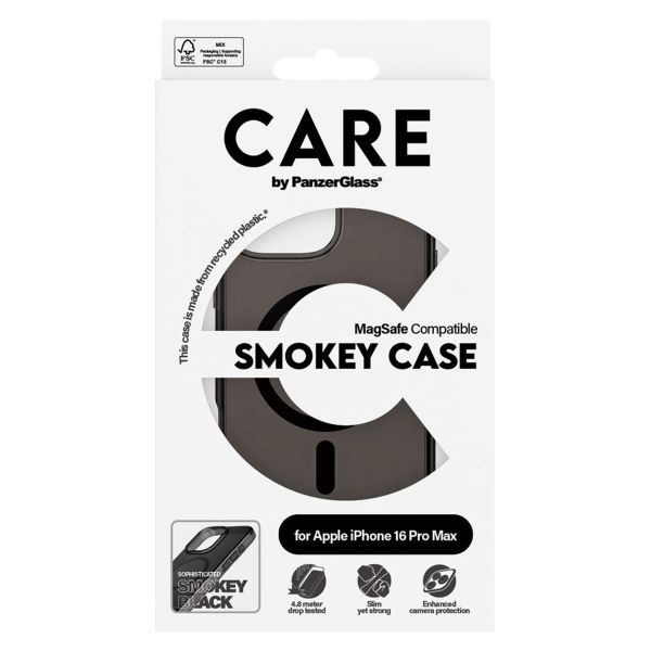 PanzerGlass CARE Smokey Urban Combat Case MagSafe iPhone 16 Pro Max - Zwart