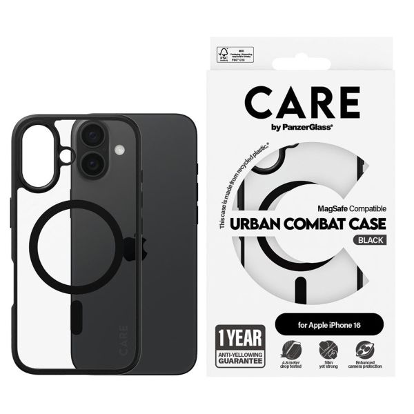 PanzerGlass CARE Urban Combat Case MagSafe iPhone 16 - Zwart