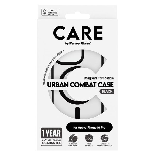 PanzerGlass CARE Urban Combat Case MagSafe iPhone 16 Pro - Zwart