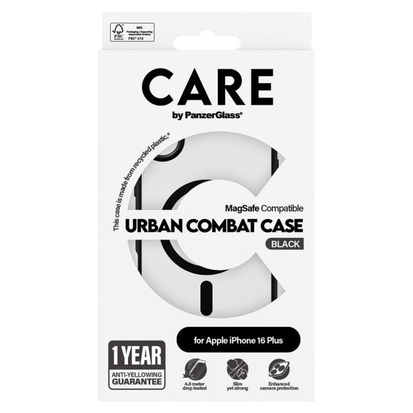 PanzerGlass CARE Urban Combat Case MagSafe iPhone 16 Plus - Zwart