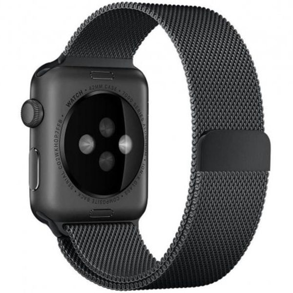 WiWu Milanese band Apple Watch Series 1-9 / SE - 38/40/41 mm / Series 10 - 42 mm - Zwart