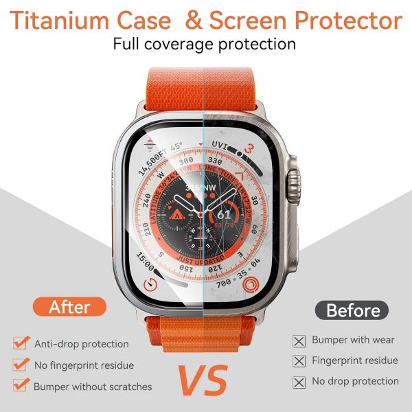 WiWu Easy install gehard glazen screenprotector met rand Apple Watch Series 4-6 / SE - 40 mm - Zwart