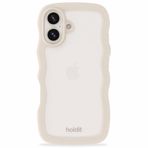 Holdit Wavy Case iPhone 16 - Light Beige / Transparent