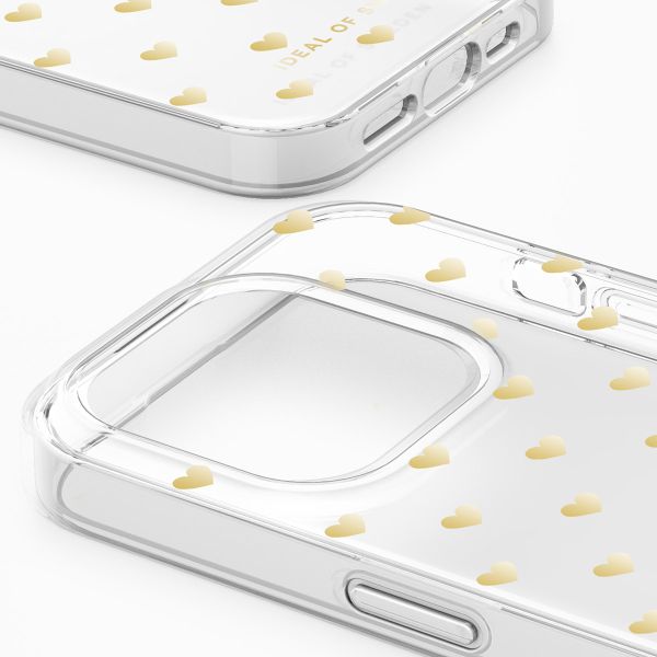 iDeal of Sweden Clear Case iPhone 15 Pro - Golden Hearts