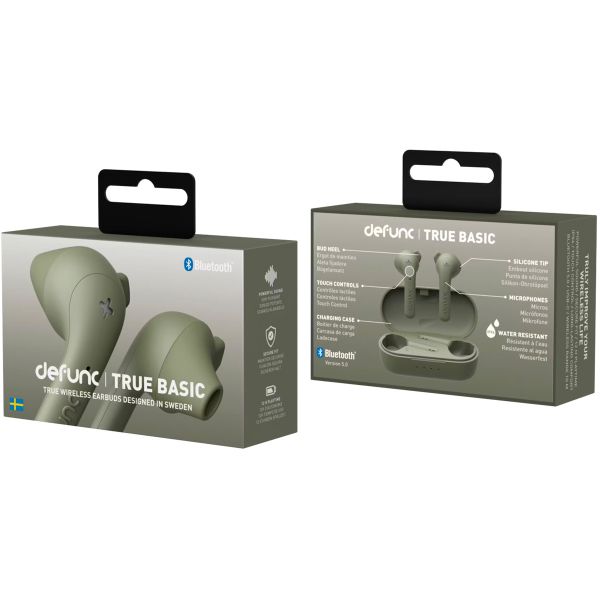 Defunc True Basic - Draadloze oordopjes - Bluetooth draadloze oortjes - Donkergroen