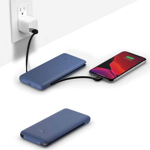 Belkin Boost↑Charge™ Plus Powerbank + Integrated Cables - 10.000 mAh - Blauw