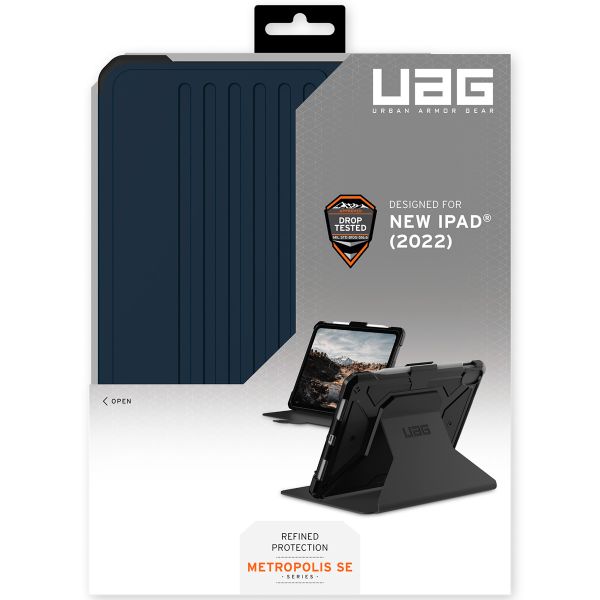 UAG Metropolis Bookcase iPad 10 (2022) 10.9 inch - Blauw