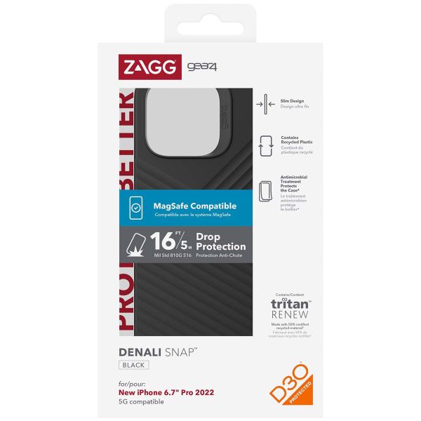 ZAGG Denali Snap Backcover MagSafe iPhone 14 Pro Max - Zwart