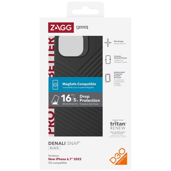 ZAGG Denali Snap Backcover MagSafe iPhone 14 Plus - Zwart