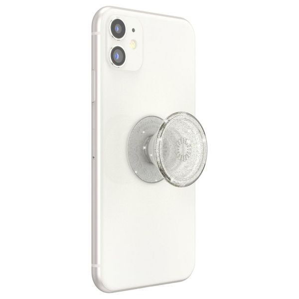 PopSockets PopGrip - Afneembaar - Translucent Clear Glitter Silver