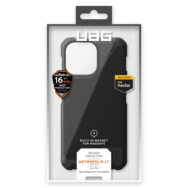 UAG Metropolis LT MagSafe Backcover iPhone 14 Pro Max - Kevlar Black