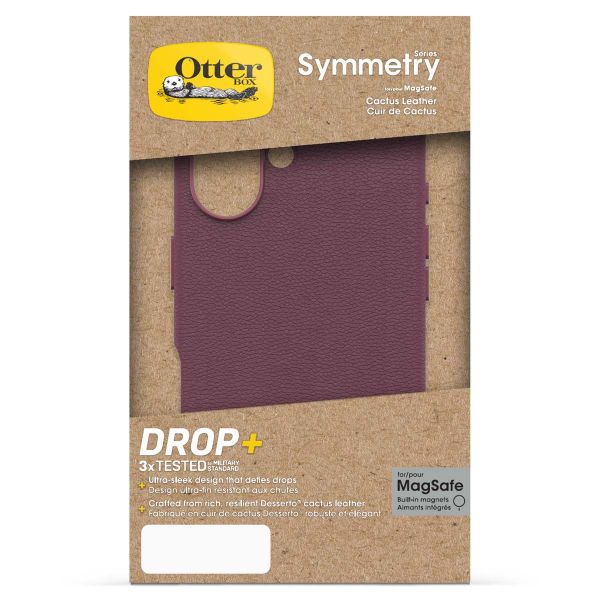 OtterBox Symmetry Cactus leren Backcover iPhone 16 - Maroon Bells