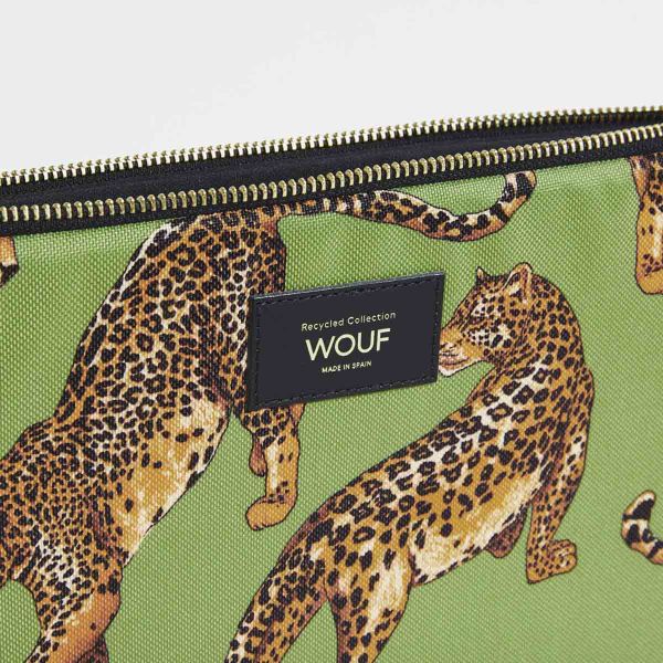 Wouf Laptop hoes 15-16 inch - Laptopsleeve - Daily Olive Leopard