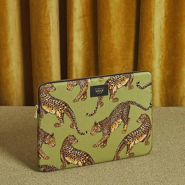 Wouf Laptop hoes 15-16 inch - Laptopsleeve - Daily Olive Leopard