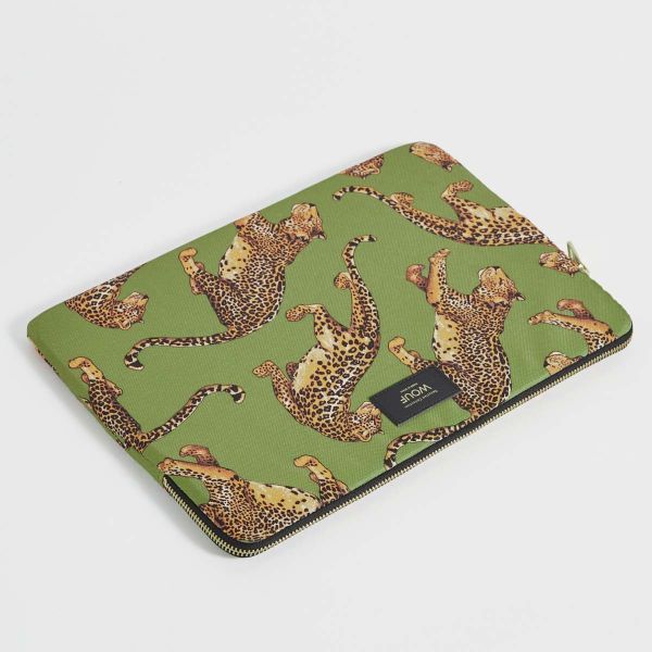 Wouf Laptop hoes 15-16 inch - Laptopsleeve - Daily Olive Leopard