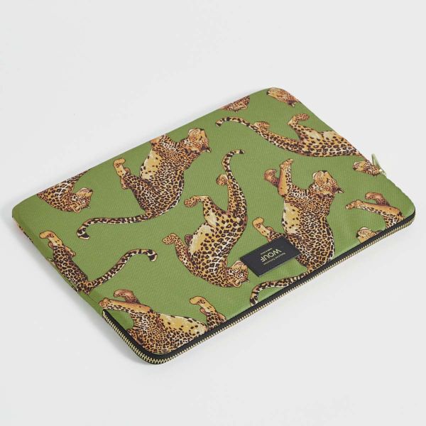 Wouf Laptop hoes 13-14 inch - Laptopsleeve - Daily Olive Leopard