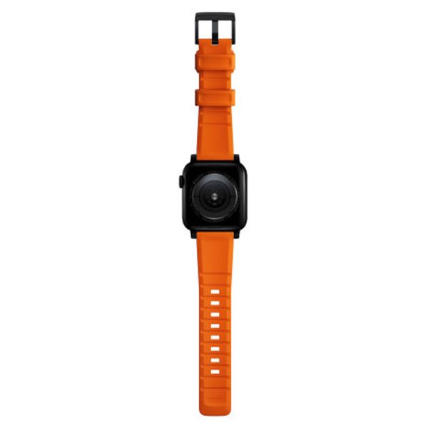 Nomad Rugged band FKM Apple Watch Series 1-10 / SE / Ultra (2) - 42/44/45/46/49 mm - Zwart/Oranje