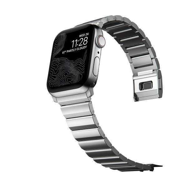 Nomad Magnetische stalen schakelband Apple Watch Series 1-10 / SE / Ultra (2) - 42/44/45/46/49 mm - Zilver