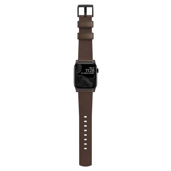 Nomad Modern Band van leder Apple Watch Series 1-9 / SE - 38/40/41 mm / Series 10 - 42 mm - Bruin/Zwart