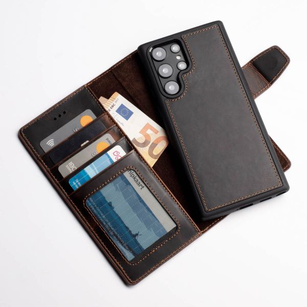 Wachikopa Magic Bookcase 2-in-1 Samsung Galaxy S24 Ultra - Dark Brown
