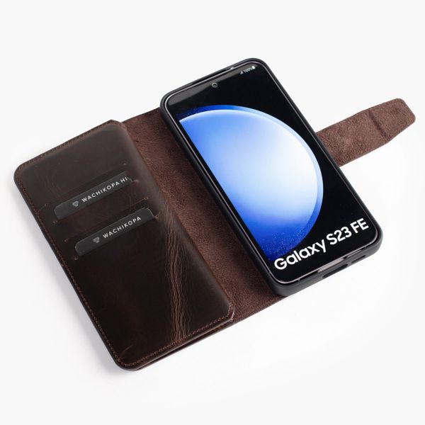 Wachikopa Multi Wallet Bookcase Samsung Galaxy S23 FE - Dark Brown