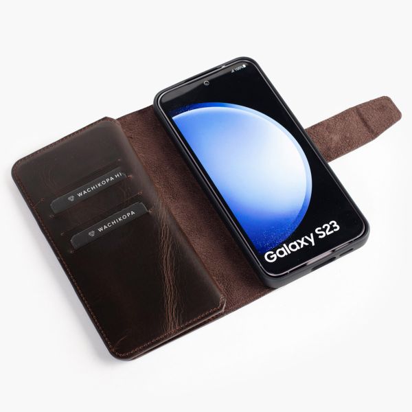 Wachikopa Multi Wallet Bookcase Samsung Galaxy S23 - Dark Brown