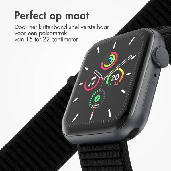 imoshion Nylon⁺ bandje Apple Watch Series 1-9 / SE - 38/40/41 mm / Series 10 - 42 mm - Zwart