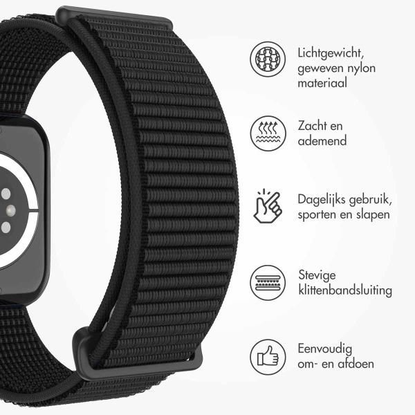 imoshion Nylon⁺ bandje Apple Watch Series 1-9 / SE - 38/40/41 mm / Series 10 - 42 mm - Zwart