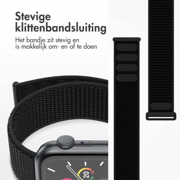 imoshion Nylon⁺ bandje Apple Watch Series 1-9 / SE - 38/40/41 mm / Series 10 - 42 mm - Zwart