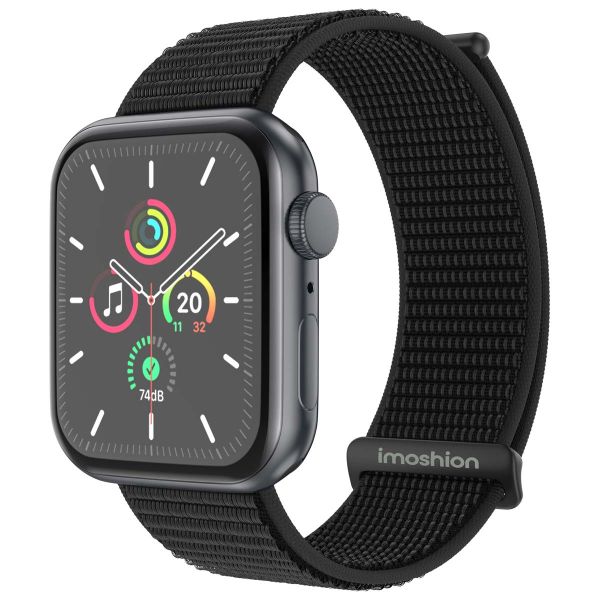 imoshion Nylon⁺ bandje Apple Watch Series 1-9 / SE - 38/40/41 mm / Series 10 - 42 mm - Zwart