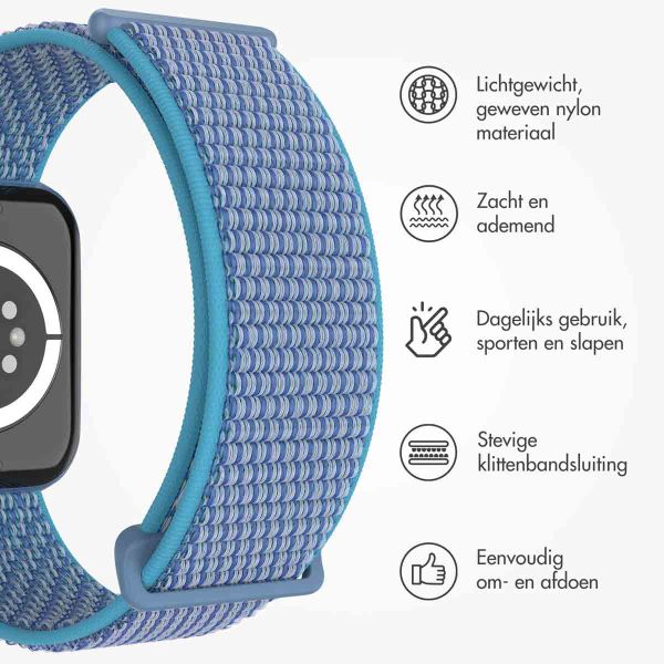 imoshion Nylon⁺ bandje Apple Watch Series 1-9 / SE - 38/40/41 mm / Series 10 - 42 mm - Marine Blue