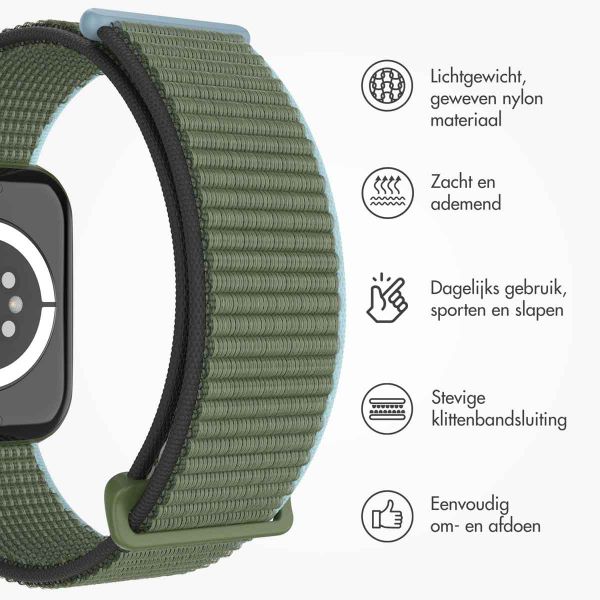 imoshion Nylon⁺ bandje Apple Watch Series 1-9 / SE - 38/40/41 mm / Series 10 - 42 mm - Dark Olive