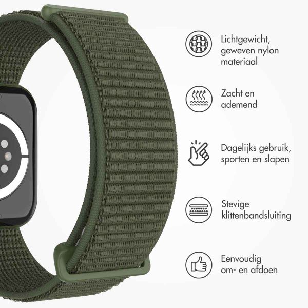 imoshion Nylon⁺ bandje Apple Watch Series 1-9 / SE - 38/40/41 mm / Series 10 - 42 mm - Army Green