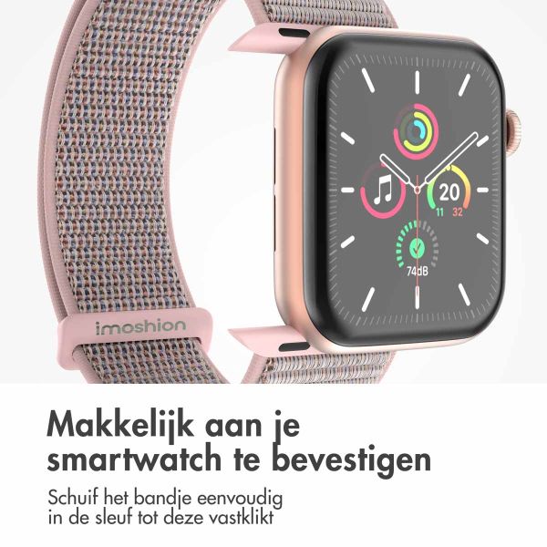 imoshion Nylon⁺ bandje Apple Watch Series 1-9 / SE - 38/40/41 mm / Series 10 - 42 mm - Pink Sand