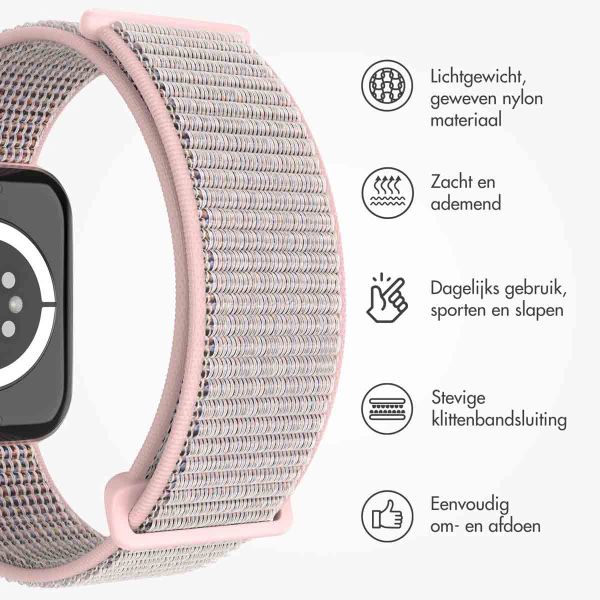 imoshion Nylon⁺ bandje Apple Watch Series 1-9 / SE - 38/40/41 mm / Series 10 - 42 mm - Pink Sand