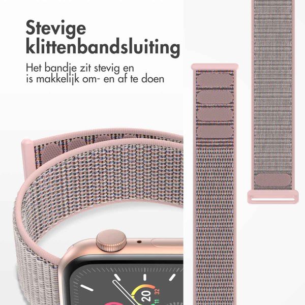 imoshion Nylon⁺ bandje Apple Watch Series 1-9 / SE - 38/40/41 mm / Series 10 - 42 mm - Pink Sand