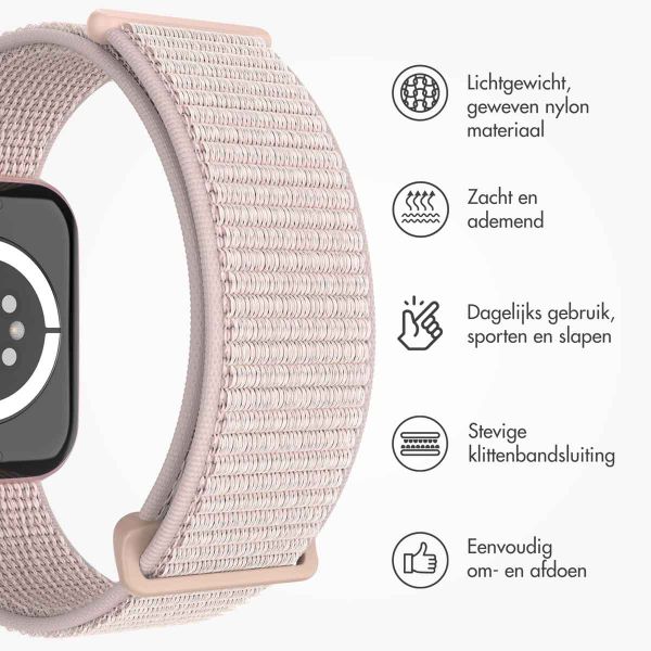 imoshion Nylon⁺ bandje Apple Watch Series 1-9 / SE - 38/40/41 mm / Series 10 - 42 mm - Light Pink